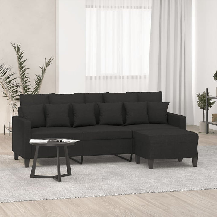 3-Sitssoffa Med Fotpall 180 Cm Tyg