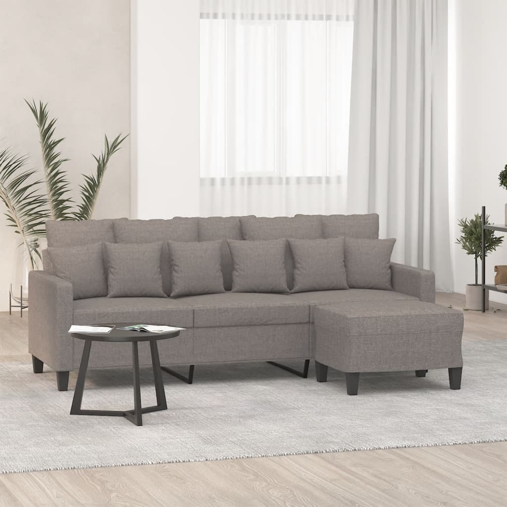3-Sitssoffa Med Fotpall 180 Cm Tyg