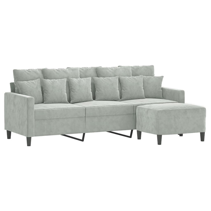 3-Sitssoffa Med Fotpall 180 Cm Sammet