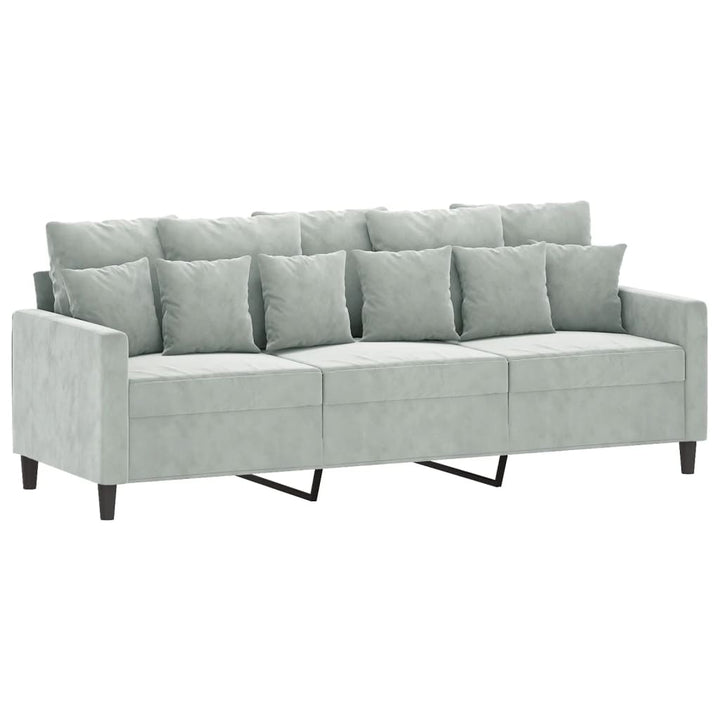 3-Sitssoffa Med Fotpall 180 Cm Sammet