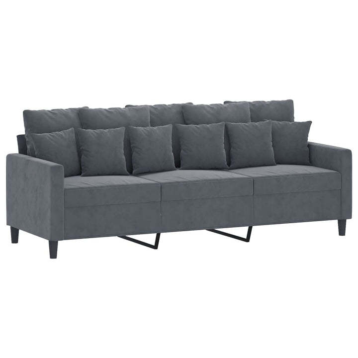 3-Sitssoffa Med Fotpall 180 Cm Sammet
