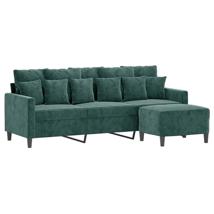 3-Sitssoffa Med Fotpall 180 Cm Sammet