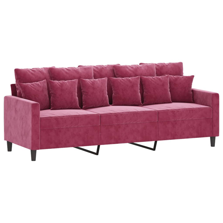 3-Sitssoffa Med Fotstöd 180 Cm Sammet