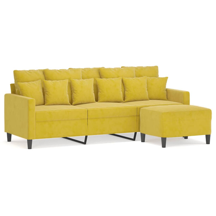 3-Sitssoffa Med Fotpall 180 Cm Sammet