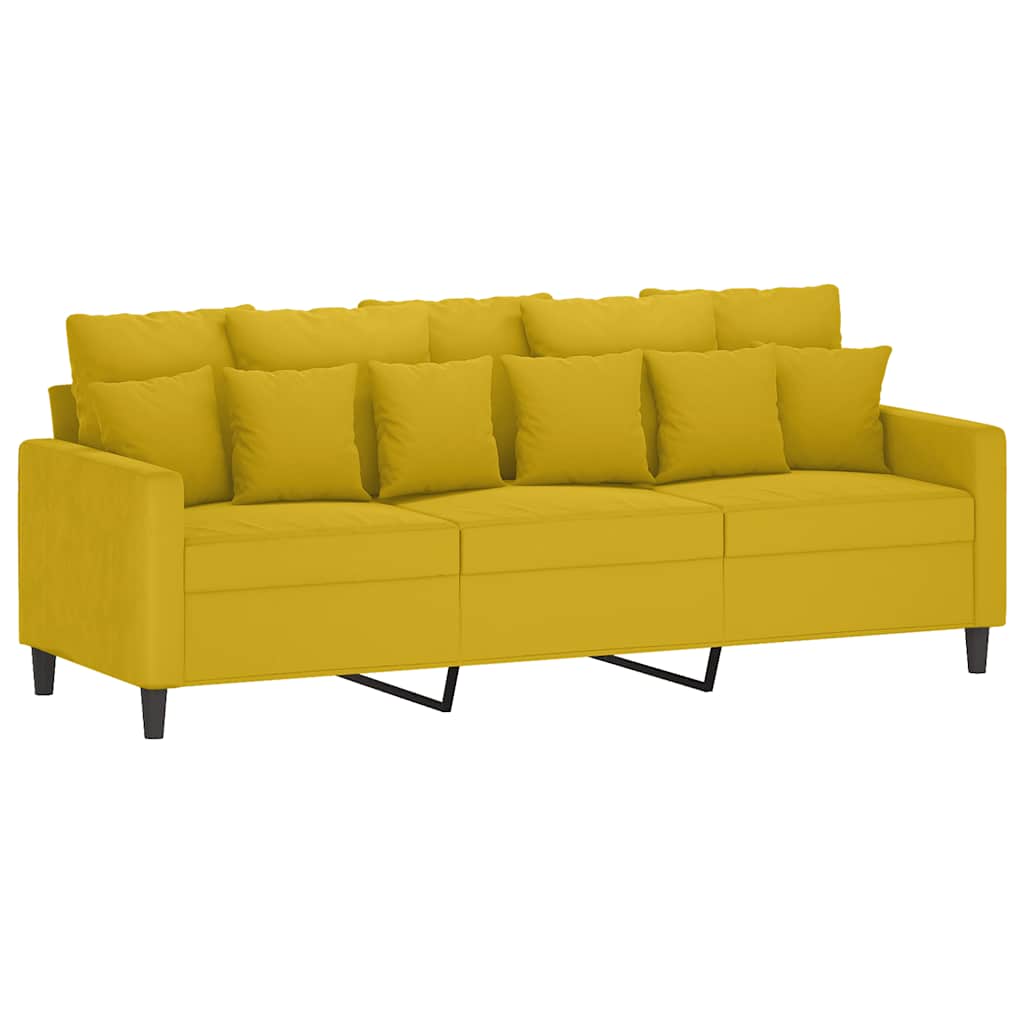 3-Sitssoffa Med Fotpall 180 Cm Sammet