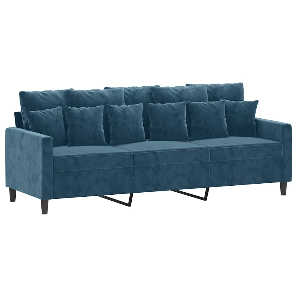 3-Sitssoffa Med Fotpall 180 Cm Sammet