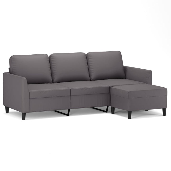 3-Sitssoffa Med Fotpall 180 Cm Konstläder