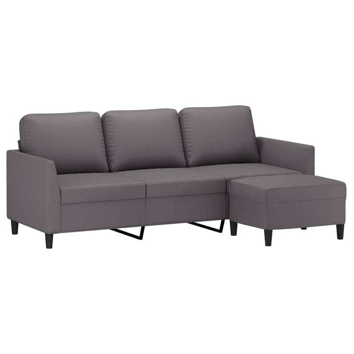 3-Sitssoffa Med Fotpall 180 Cm Konstläder
