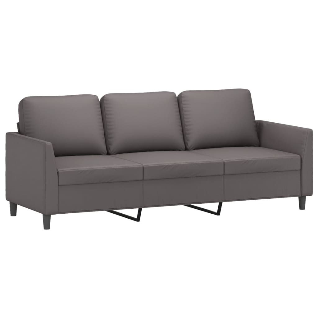 3-Sitssoffa Med Fotpall 180 Cm Konstläder