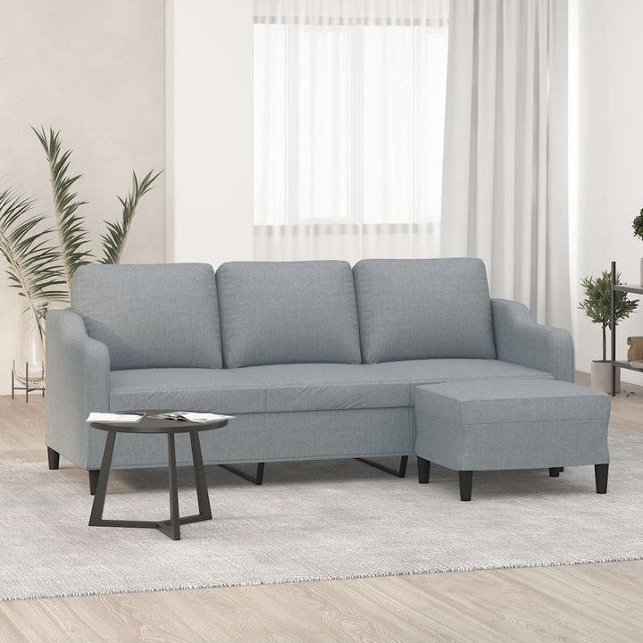 3-Sitssoffa Med Fotpall 180 Cm Tyg