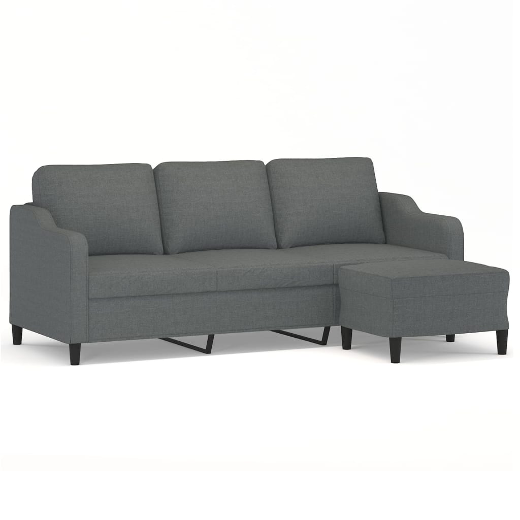 3-Sitssoffa Med Fotpall 180 Cm Tyg