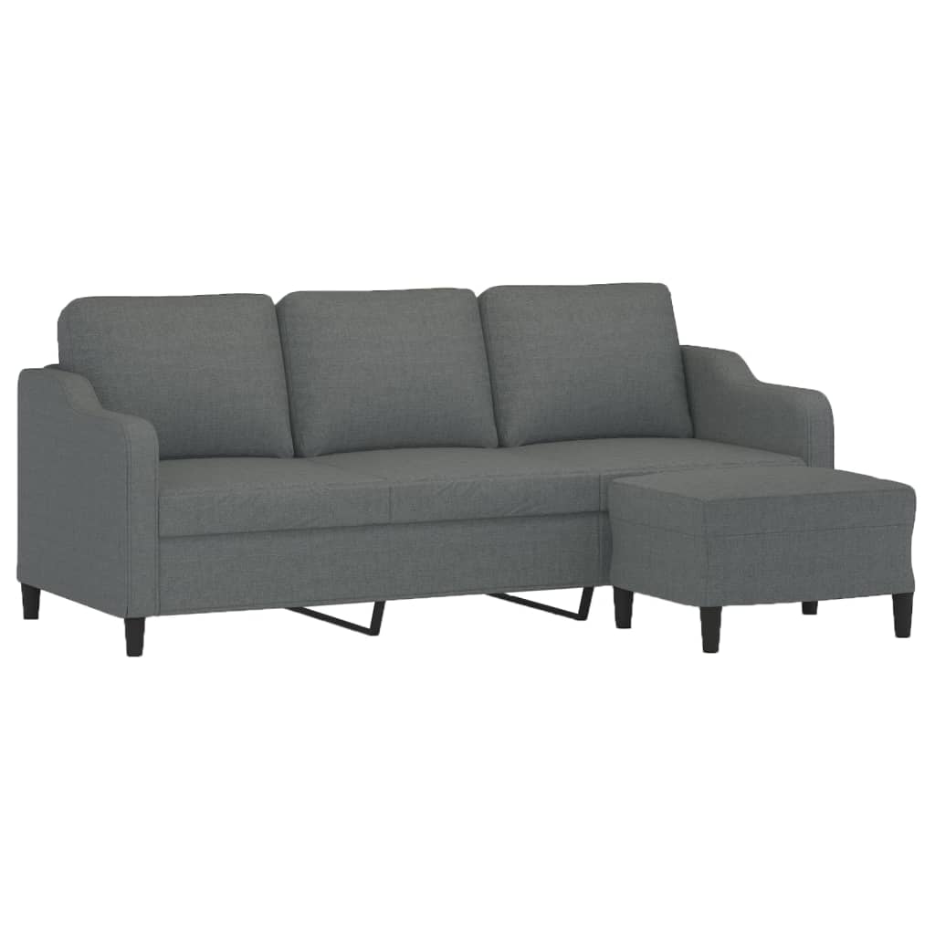 3-Sitssoffa Med Fotpall 180 Cm Tyg