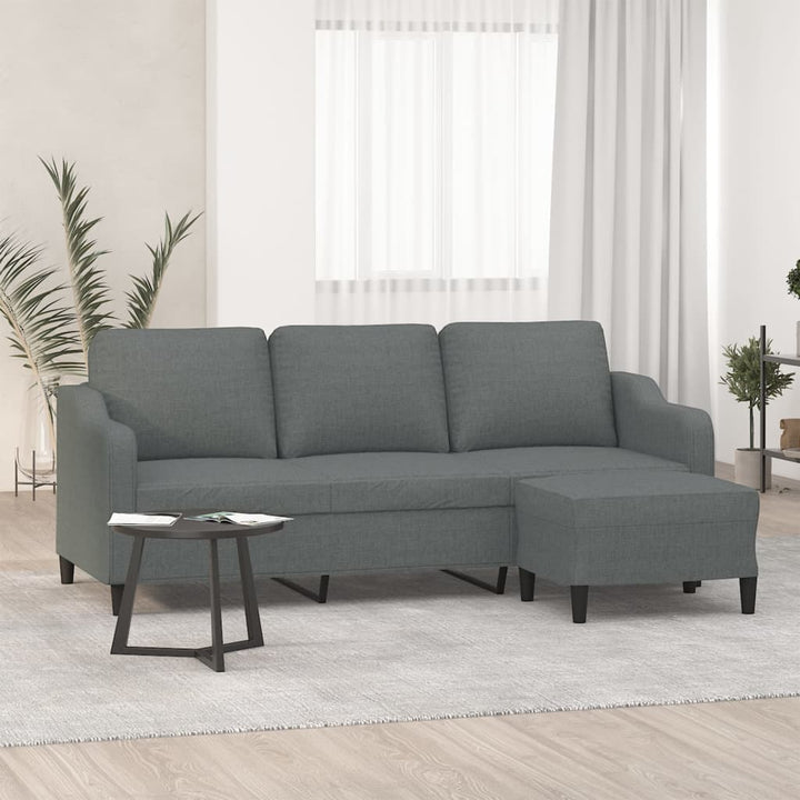 3-Sitssoffa Med Fotpall 180 Cm Tyg