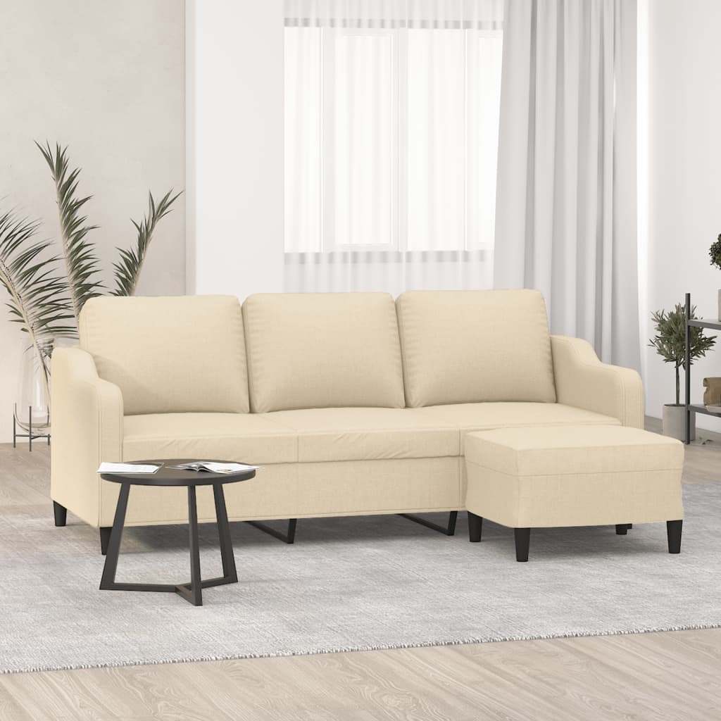 3-Sitssoffa Med Fotpall 180 Cm Tyg