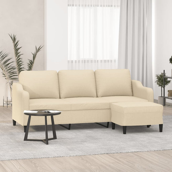 3-Sitssoffa Med Fotpall 180 Cm Tyg