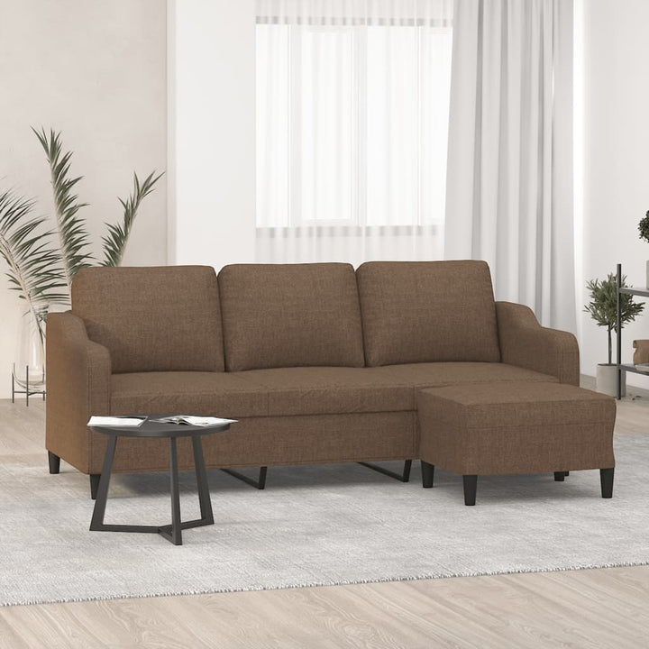 3-Sitssoffa Med Fotpall 180 Cm Tyg