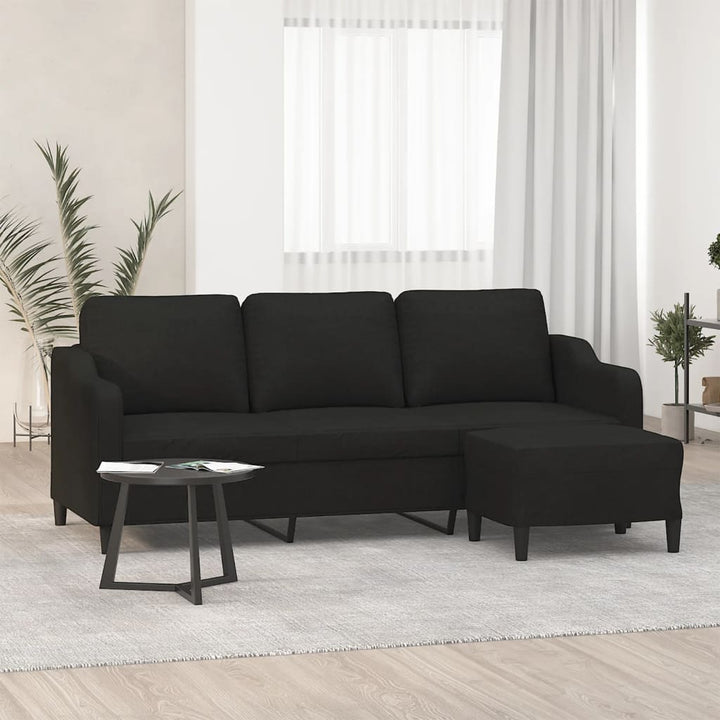 3-Sitssoffa Med Fotpall 180 Cm Tyg
