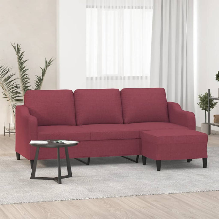 3-Sitssoffa Med Fotpall 180 Cm Tyg