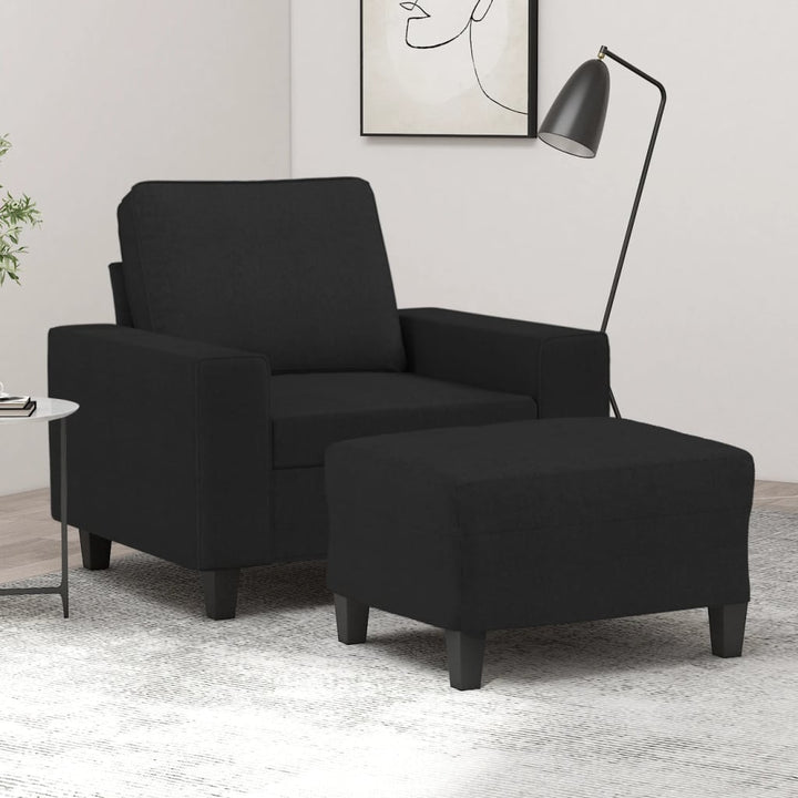 Fåtölj Med Fotpall 60 Cm Tyg