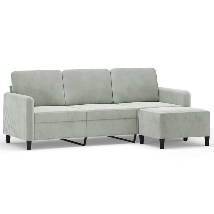 3-Sitssoffa Med Fotpall 180 Cm Sammet