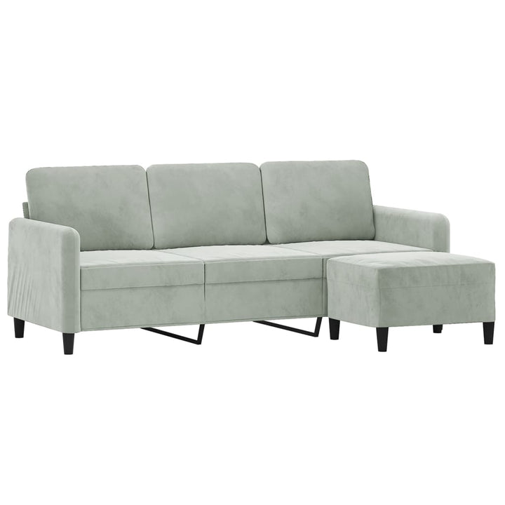 3-Sitssoffa Med Fotpall 180 Cm Sammet