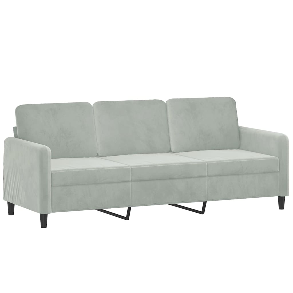 3-Sitssoffa Med Fotpall 180 Cm Sammet