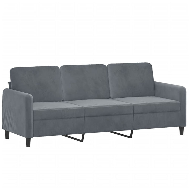 3-Sitssoffa Med Fotpall 180 Cm Sammet