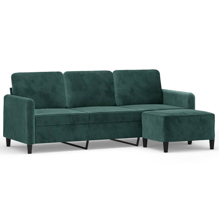 3-Sitssoffa Med Fotpall 180 Cm Sammet