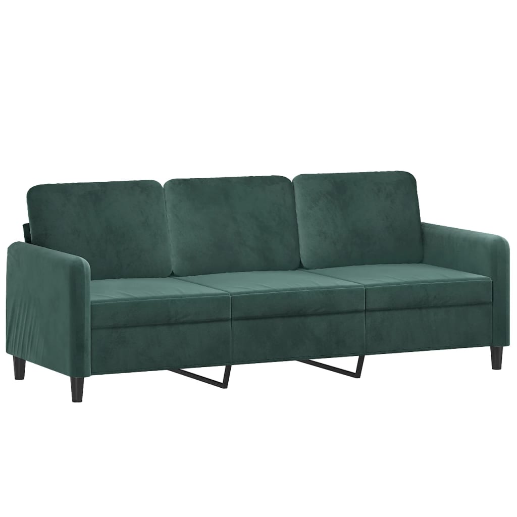 3-Sitssoffa Med Fotpall 180 Cm Sammet