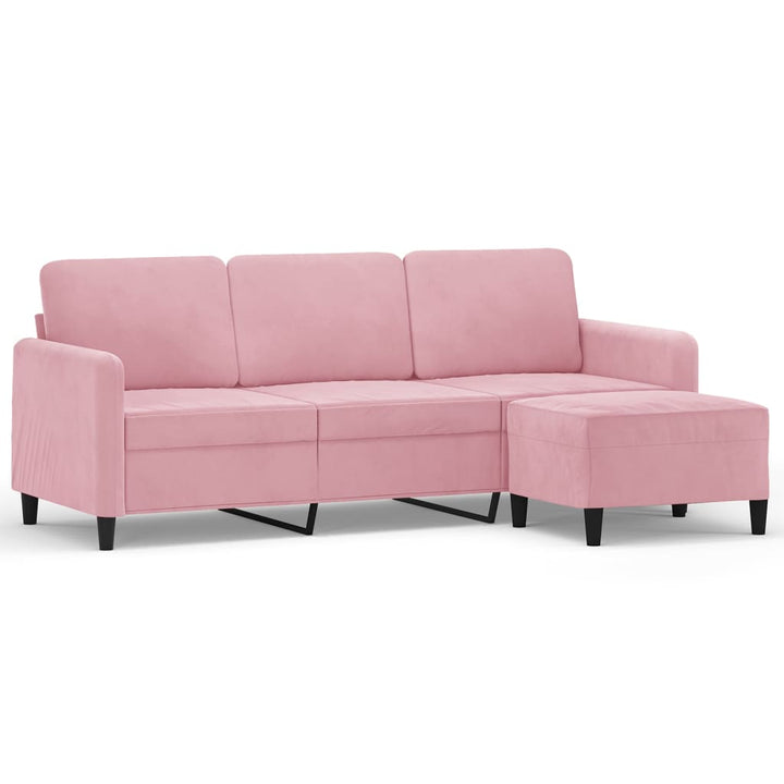 3-Sitssoffa Med Fotpall 180 Cm Sammet