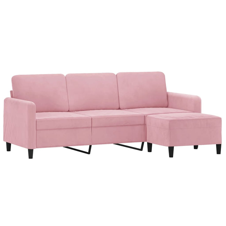 3-Sitssoffa Med Fotpall 180 Cm Sammet