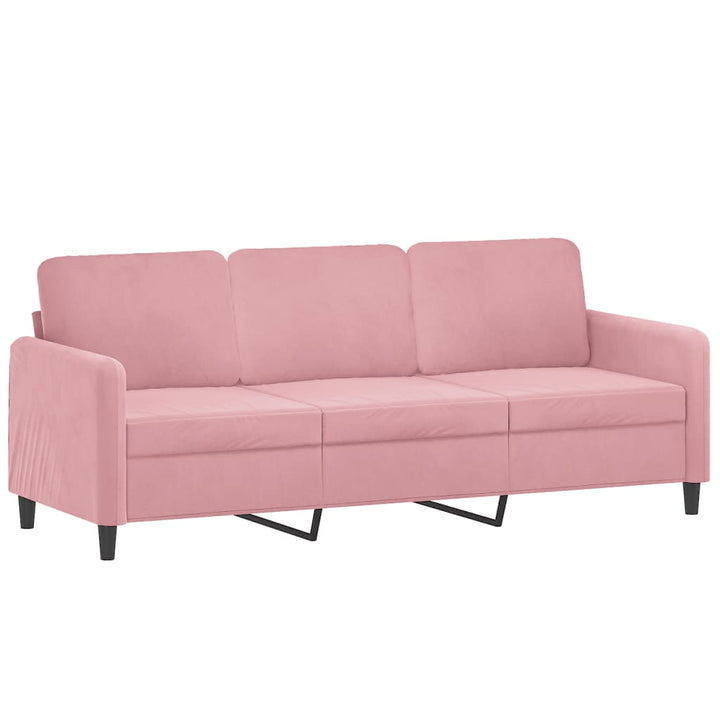 3-Sitssoffa Med Fotpall 180 Cm Sammet