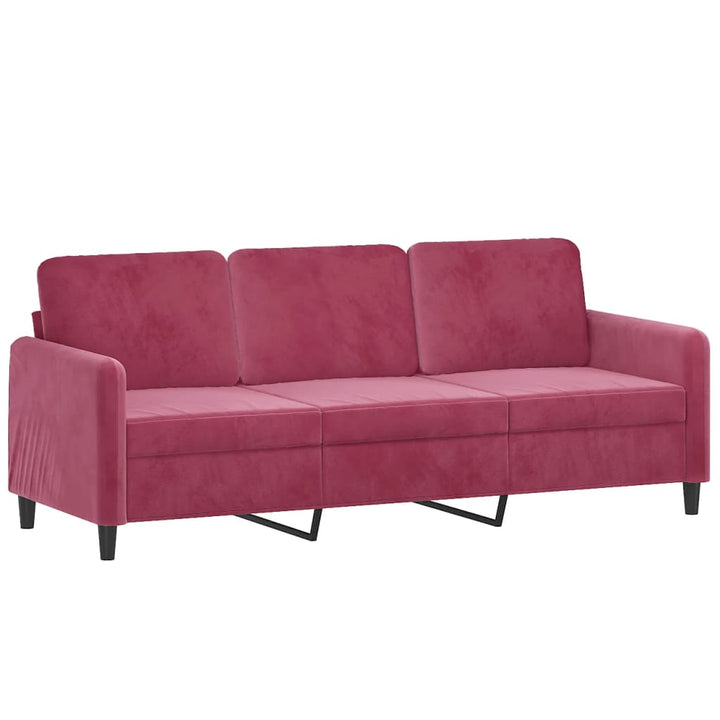 3-Sitssoffa Med Fotstöd 180 Cm Sammet