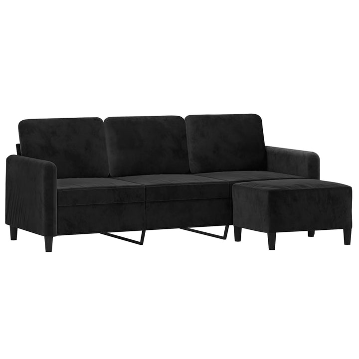 3-Sitssoffa Med Fotpall 180 Cm Sammet