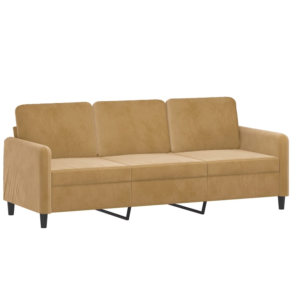3-Sitssoffa Med Fotpall 180 Cm Sammet