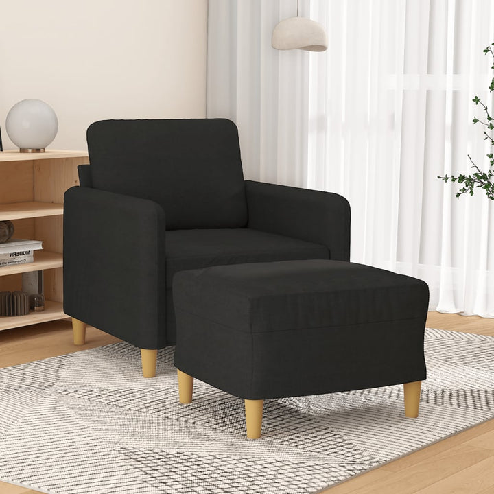 Fåtölj Med Fotpall 60 Cm Tyg
