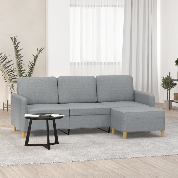 3-Sitssoffa Med Fotstöd 180 Cm Tyg