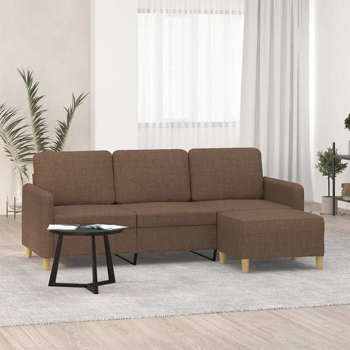 3-Sitssoffa Med Fotstöd 180 Cm Tyg