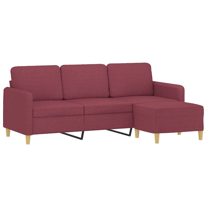 3-Sitssoffa Med Fotstöd 180 Cm Tyg