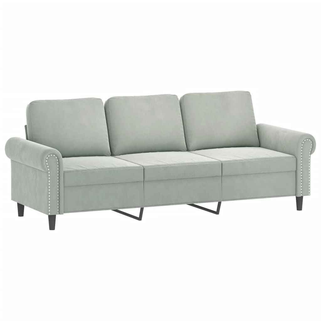 3-Sitssoffa Med Fotpall 180 Cm Sammet