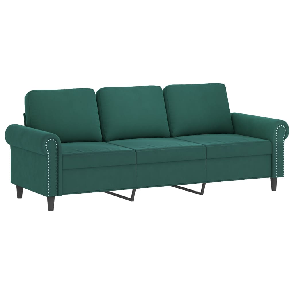 3-Sitssoffa Med Fotpall 180 Cm Sammet