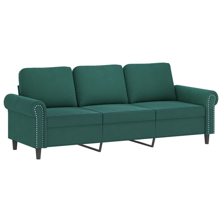 3-Sitssoffa Med Fotpall 180 Cm Sammet