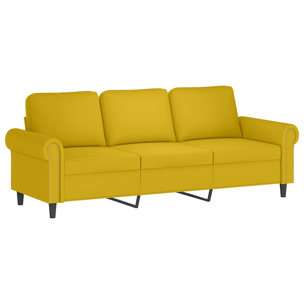 3-Sitssoffa Med Fotpall 180 Cm Sammet