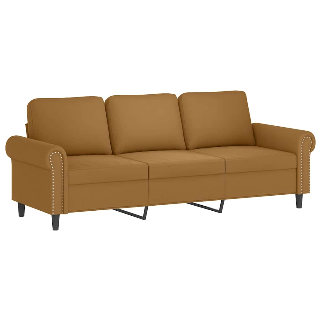 3-Sitssoffa Med Fotpall 180 Cm Sammet