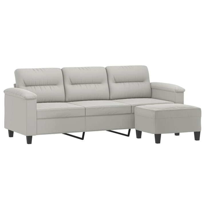 3-Sitssoffa Med Fotpall 180 Cm Mikrofibertyg