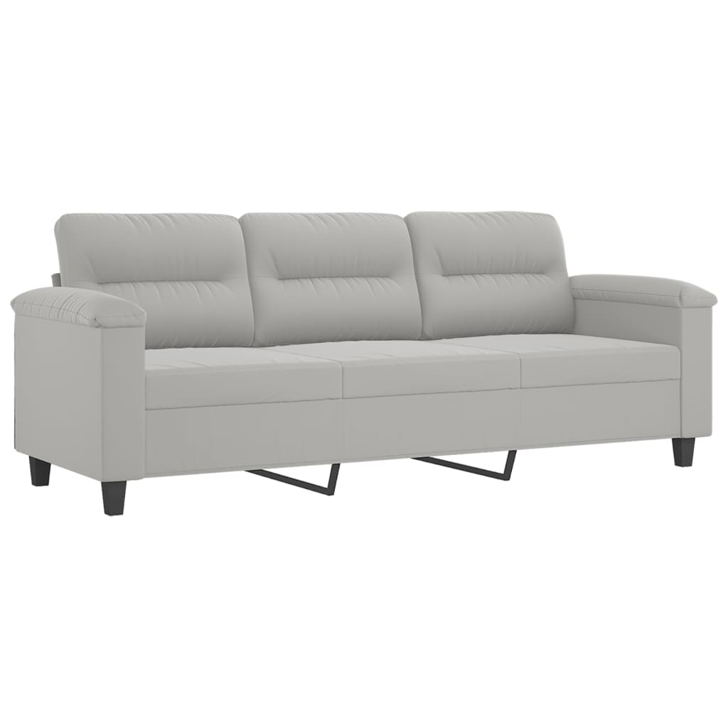 3-Sitssoffa Med Fotpall 180 Cm Mikrofibertyg