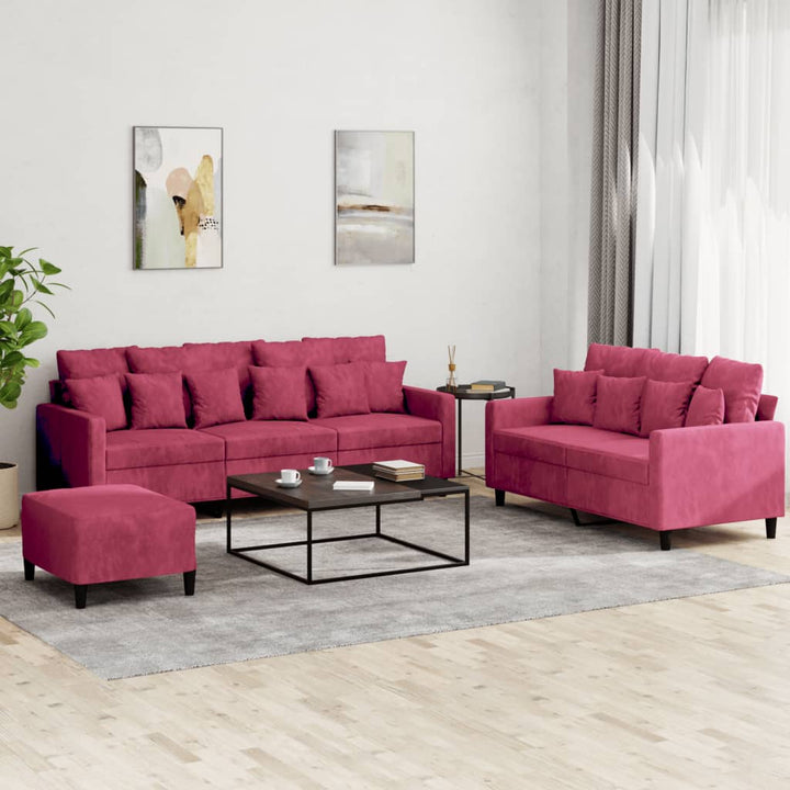 Soffgrupp Med Dynor 2 Delar Sammet
