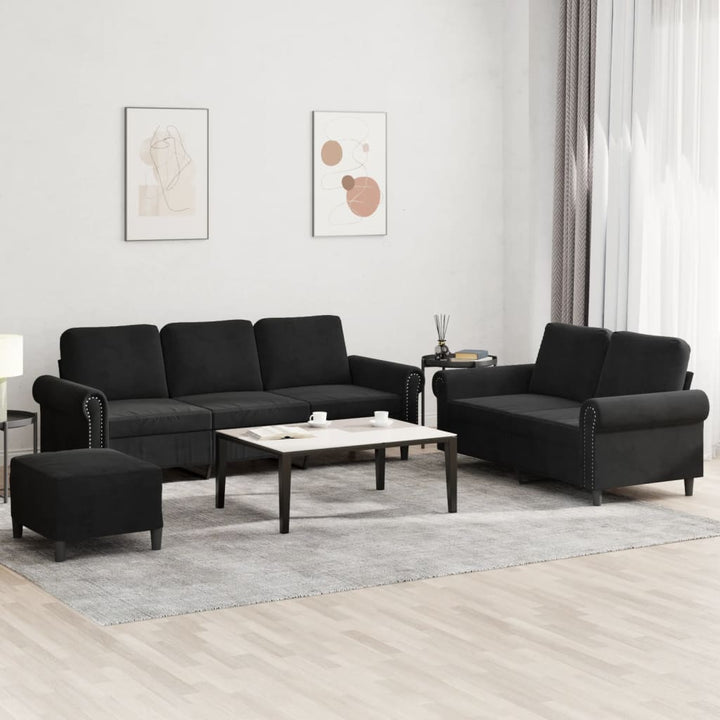 Soffgrupp Med Kuddar 3 Delar Sammet