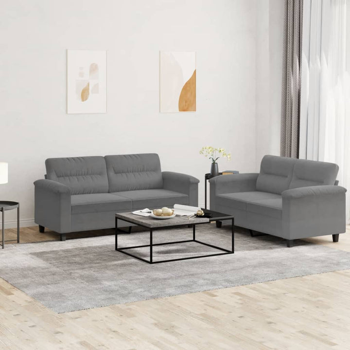 Soffgrupp Med Kuddar 3 Delar Mikrofibertyg