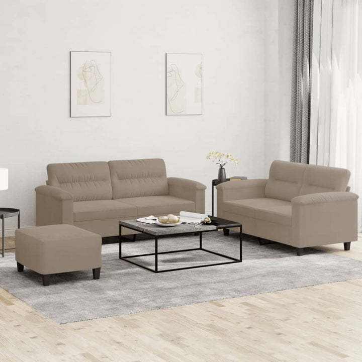 Soffgrupp Med Kuddar 3 Delar Mikrofibertyg